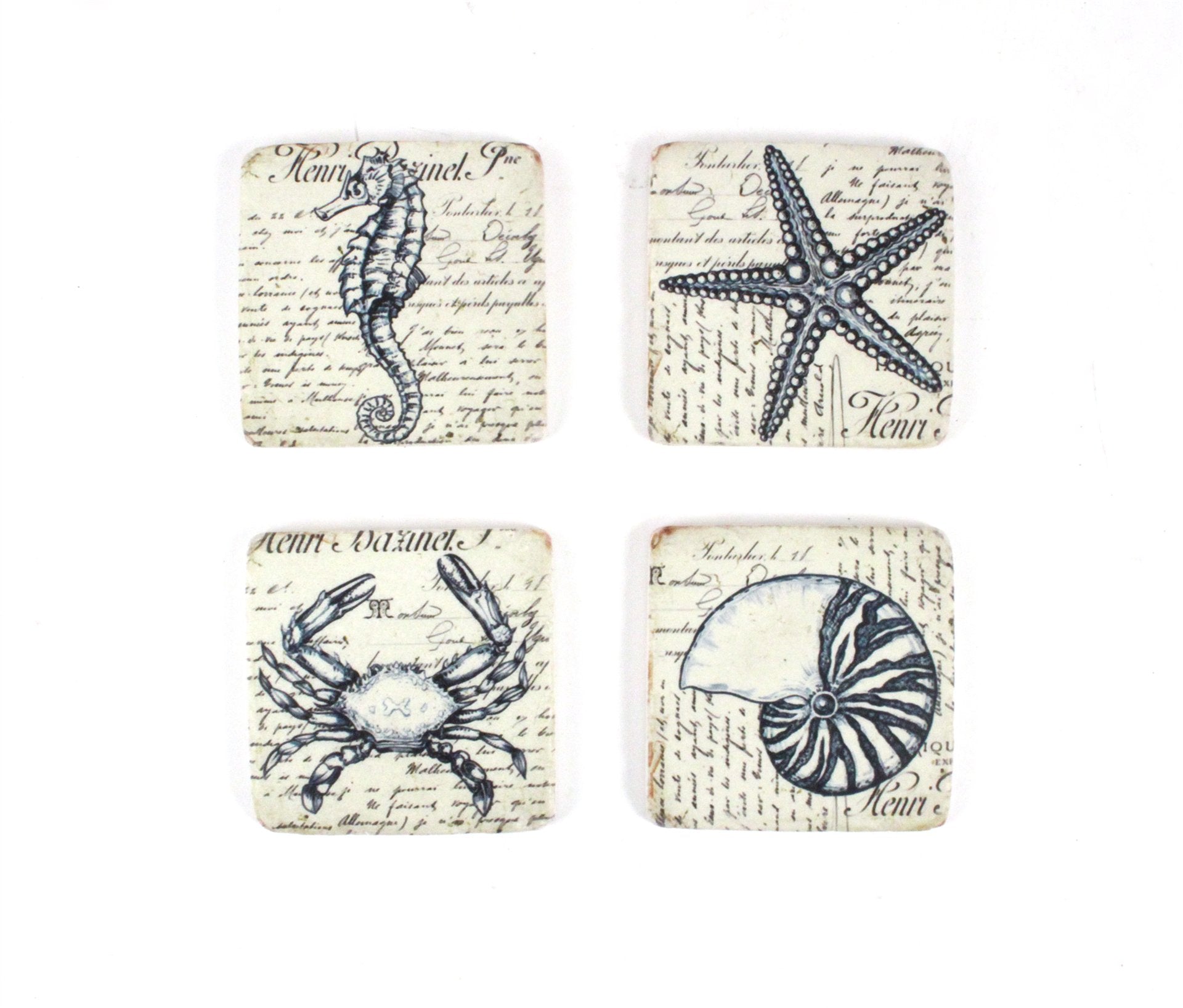 Marine White Resin Theme Coasters