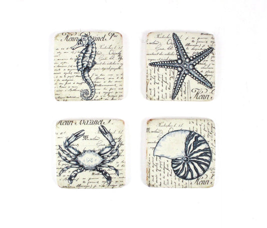 Marine White Resin Theme Coasters