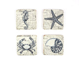 Marine White Resin Theme Coasters