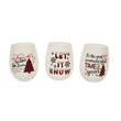 Wine Stemless Glass Set of 3-Tartan