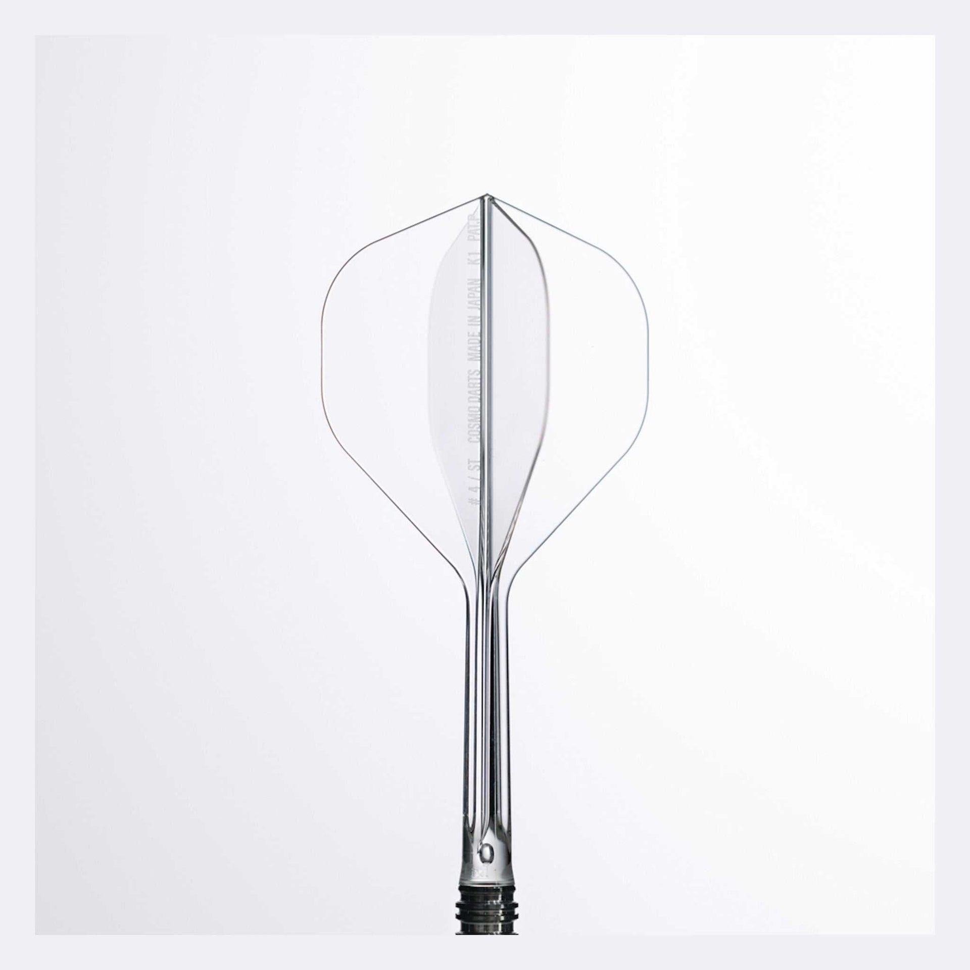 Dart flight and shaft system, clear transparent one-piece design with standard shape wings; Fit Gear Shaft.
