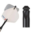 Black tapered flight protectors for darts enhancing durability and preventing damage, pack of 3.