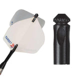 Black tapered flight protectors for darts enhancing durability and preventing damage, pack of 3.