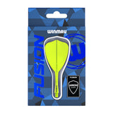 Winmau Fusion dart flights packaging with blue and black design
