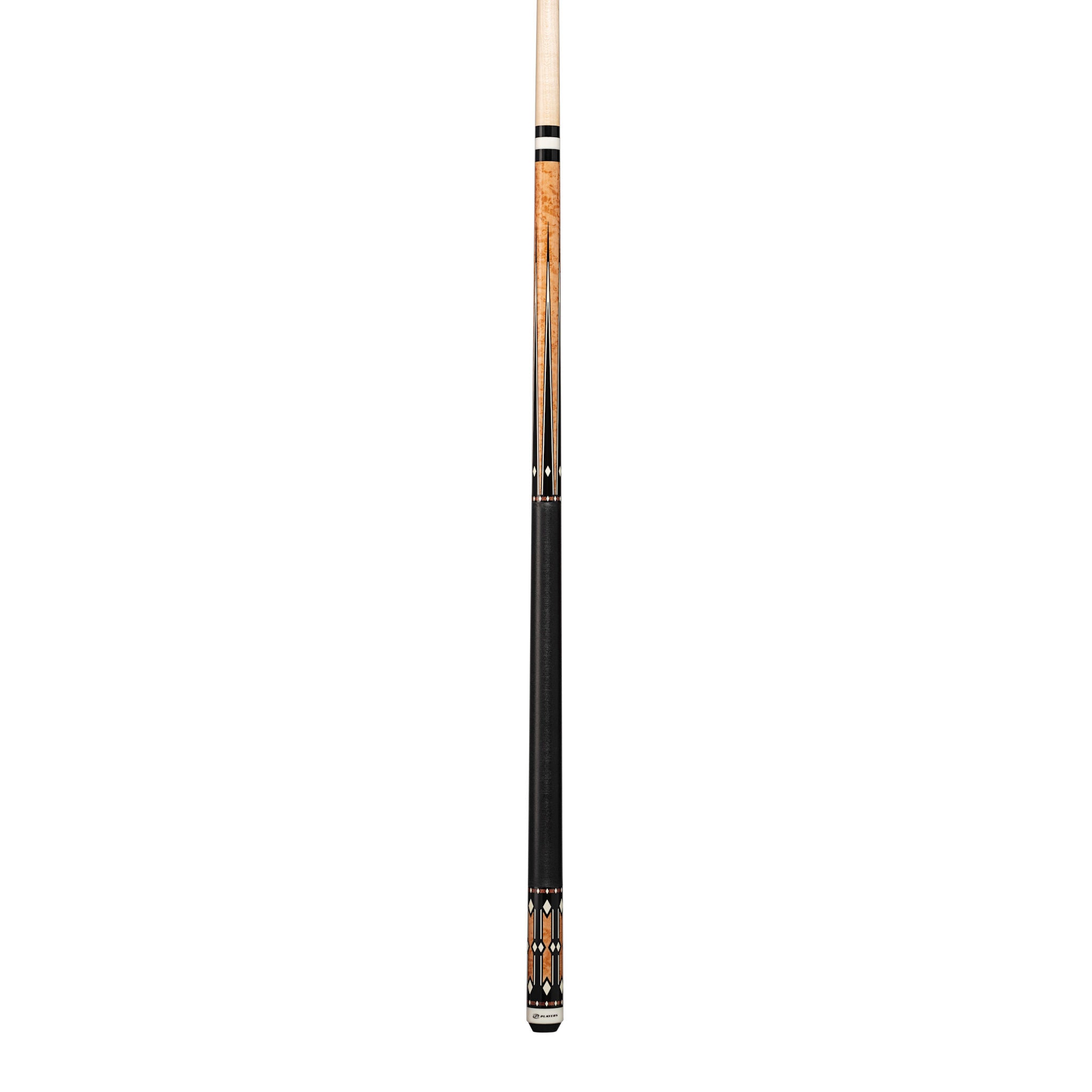 Players Light Coffee Birdseye & Imitation Bone Cue with Black Linen Wrap
