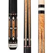 Players Light Coffee Birdseye & Imitation Bone Cue with Black Linen Wrap close up of the 3 sections of the cue