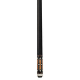 Players Light Coffee Birdseye & Imitation Bone Cue with Black Linen Wrap close up of the butt