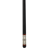 Players Curly Maple & White/Blue Diamond Cue with Black Linen Wrap butt of the cue