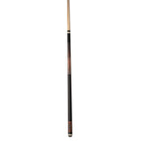 G-4144 Players® Black & Cocobolo Cue with Black Linen Wrap. Pool cue with black and brown design on a white background