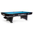 Pool table with 'Gold Crown VII' branding on a white background