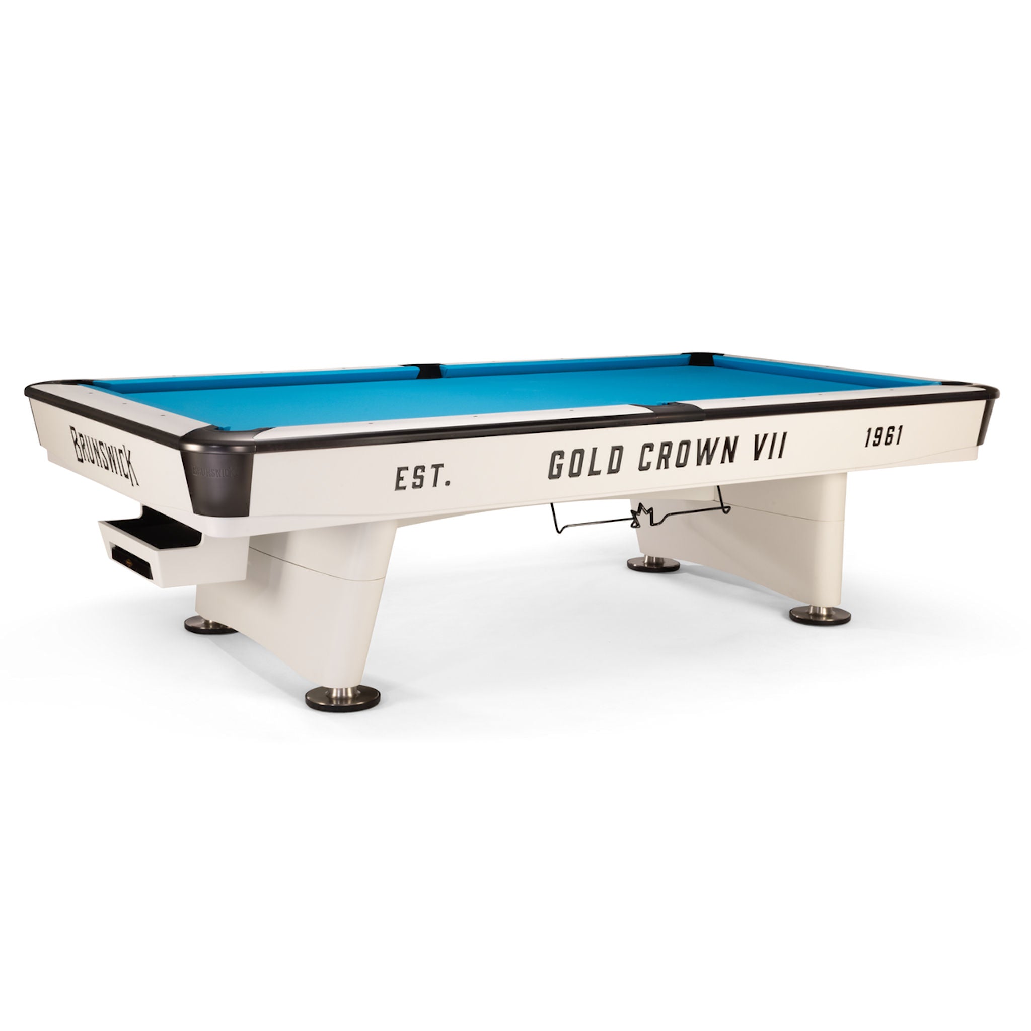 Gold Crown VII Pool Table by Brunswick Billiards with 'Gold Crown VII' branding on a white background