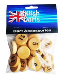 Goofy Darts wooden numbered discs game accessories in clear packaging