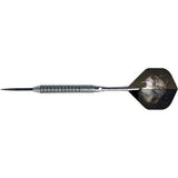 Hunter 80% tungsten dart with textured barrel and grey wolf flights for advanced players