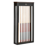 Henderson Black Cue Wall Rack shown with cues
