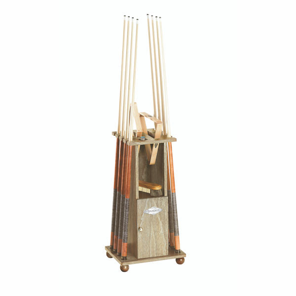 Driftwood Heritage Floor Cue rack with storage