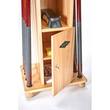 Heritage Floor Rack Hickory wooden pool cue rack on a white background