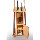 Heritage Floor Rack Hickory wooden pool cue rack on a white background