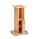 Heritage Floor Rack Hickory wooden pool cue rack on a white background