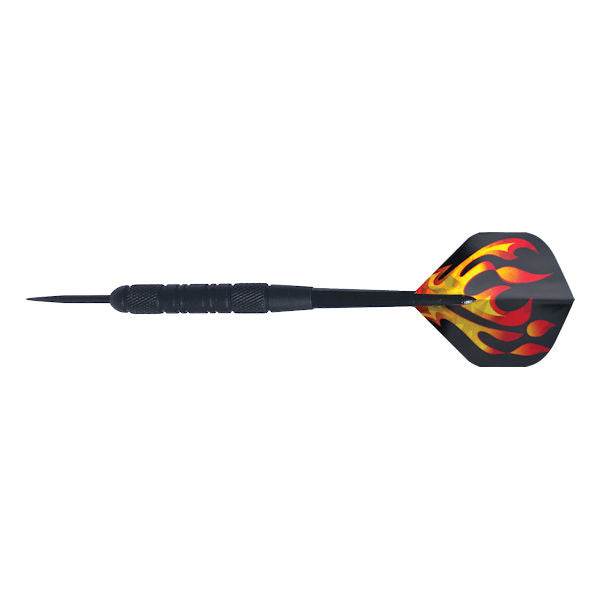 Igniter Black Brass Darts with black coated brass barrel and flame holographic flights