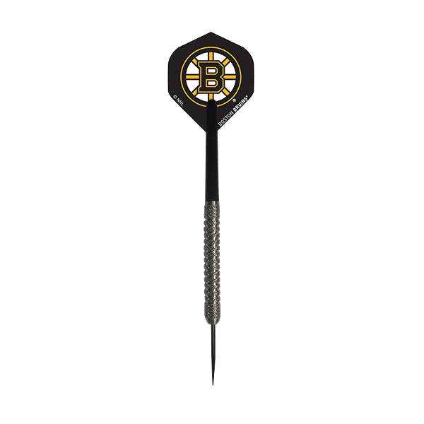 NHL 80 tungsten darts with Boston Bruins logo and nylon shafts