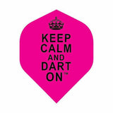 BD Exclusive Flights pink dart flight with "Keep Calm and Dart On" text design