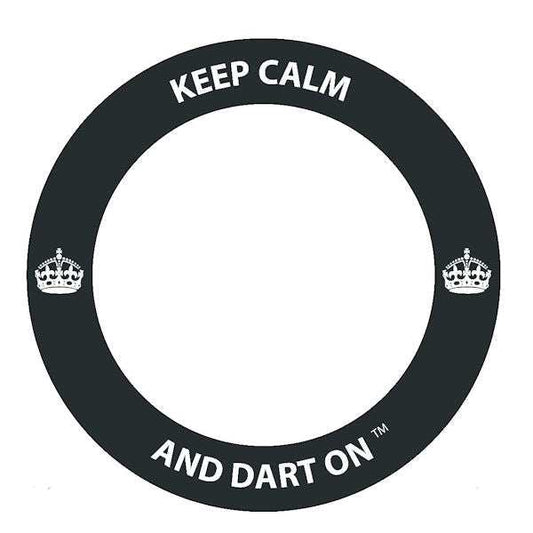 Keep Calm & Dart On™ dartboard surround protector ring for stray darts