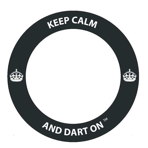 Keep Calm & Dart On™ dartboard surround protector ring for stray darts