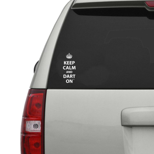 Keep calm and dart on car decal
