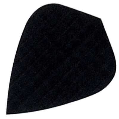 Black polyester dart flight in standard shape, part of a set of three durable flights