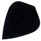 Black polyester dart flight in standard shape, part of a set of three durable flights