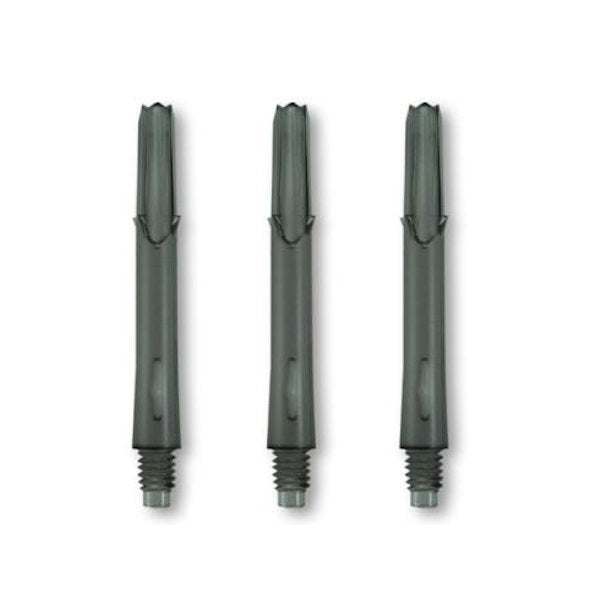 L-Style L Shafts made of durable carbonite with champagne rings for steel or soft tip darts, set of three.