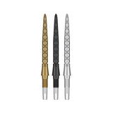 Swiss Storm Diamond Pro Points showing three colour options gold, black and silver