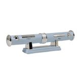 Blue Engravable Birth Certificate Holder with silver bears and the script Name and Date with engravable silver plates on a blue stand