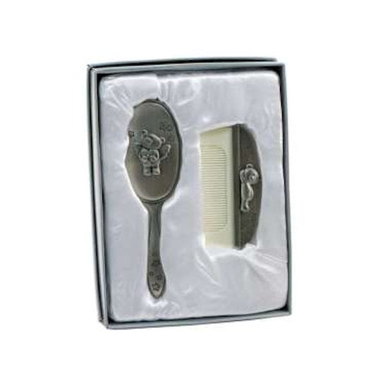 Pewter Baby Comb & Brush