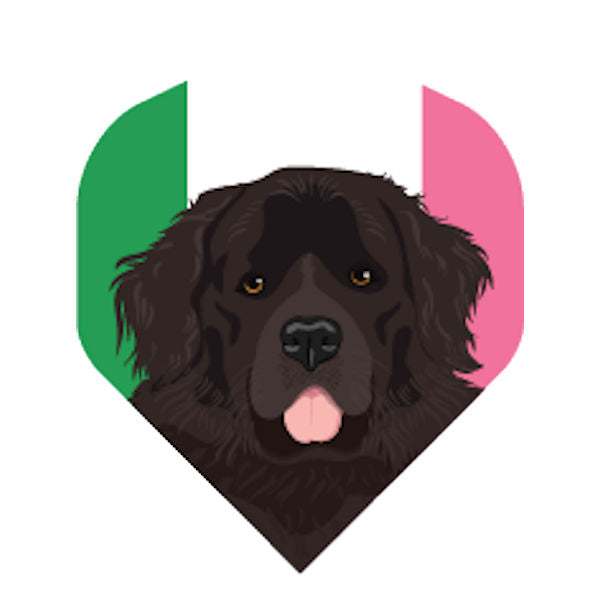 Metronic Flights standard shape with black dog and Italian flag colors printed design, set of 3, 75 microns thick