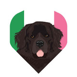 Metronic Flights standard shape with black dog and Italian flag colors printed design, set of 3, 75 microns thick