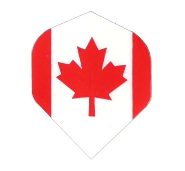 Metronic Flights standard shape dart flight with Canadian flag design in 75 microns thickness