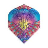 Metronic Flights dart flight with colorful elephant design, 75 microns, standard shape, 3 flights per set