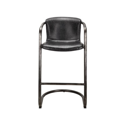 Freeman Leather Black Bar Stool