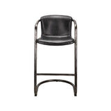 Freeman Leather Black Bar Stool
