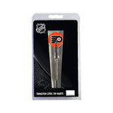NHL® 80% Tungsten steel tip darts with Philadelphia Flyers flights and nylon shafts in packaging
