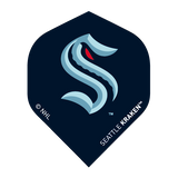 NHL® Flights Seattle Kraken team logo printed on durable polyester dart flights with UV varnish finish