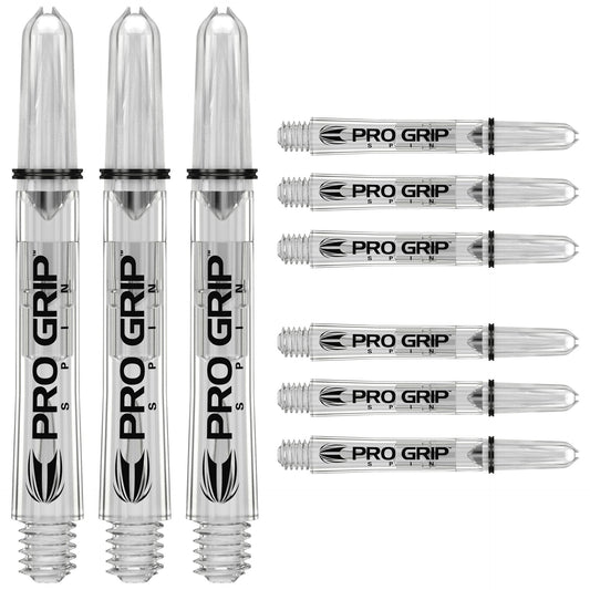 Pro Grip Spin Shafts 3 pack with Hydrogel technology and Target Pro Grip rings for improved dart spinning and durability