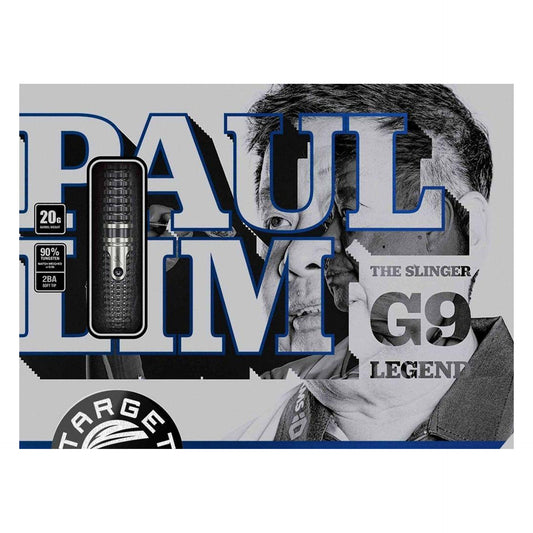 Product packaging featuring Paul Lim G9 SP darts