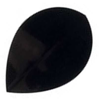 Black pear-shaped polyester dart flight in a set of three