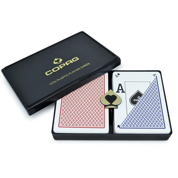 Copag Dual 100% Plastic Peek Index Playing Cards Blue & Red