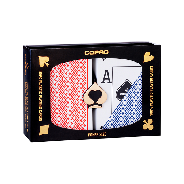 Copag Dual 100% Plastic Peek Index Playing Cards Blue & Red