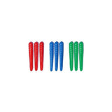 Replacement plastic cribbage pegs in red, green, and blue, set of 9