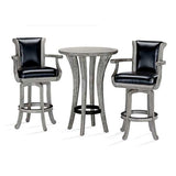 Brunswick Centennial Bar Stool set of 2 with swivel black cushioned seats and rustic grey finish