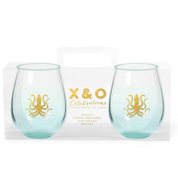 Stemless wine glasses